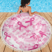 Breast Cancer Awareness Pink Ribbon Beach Blanket Tie Dye Style - Wonder Print Shop