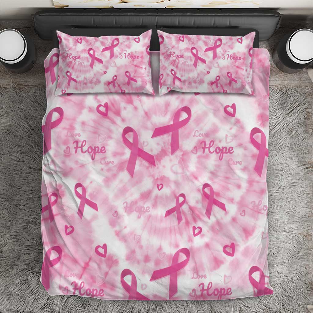 Breast Cancer Awareness Pink Ribbon Bedding Set Tie Dye Style - Wonder Print Shop