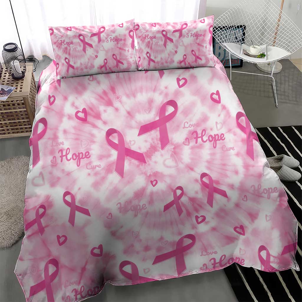 Breast Cancer Awareness Pink Ribbon Bedding Set Tie Dye Style - Wonder Print Shop