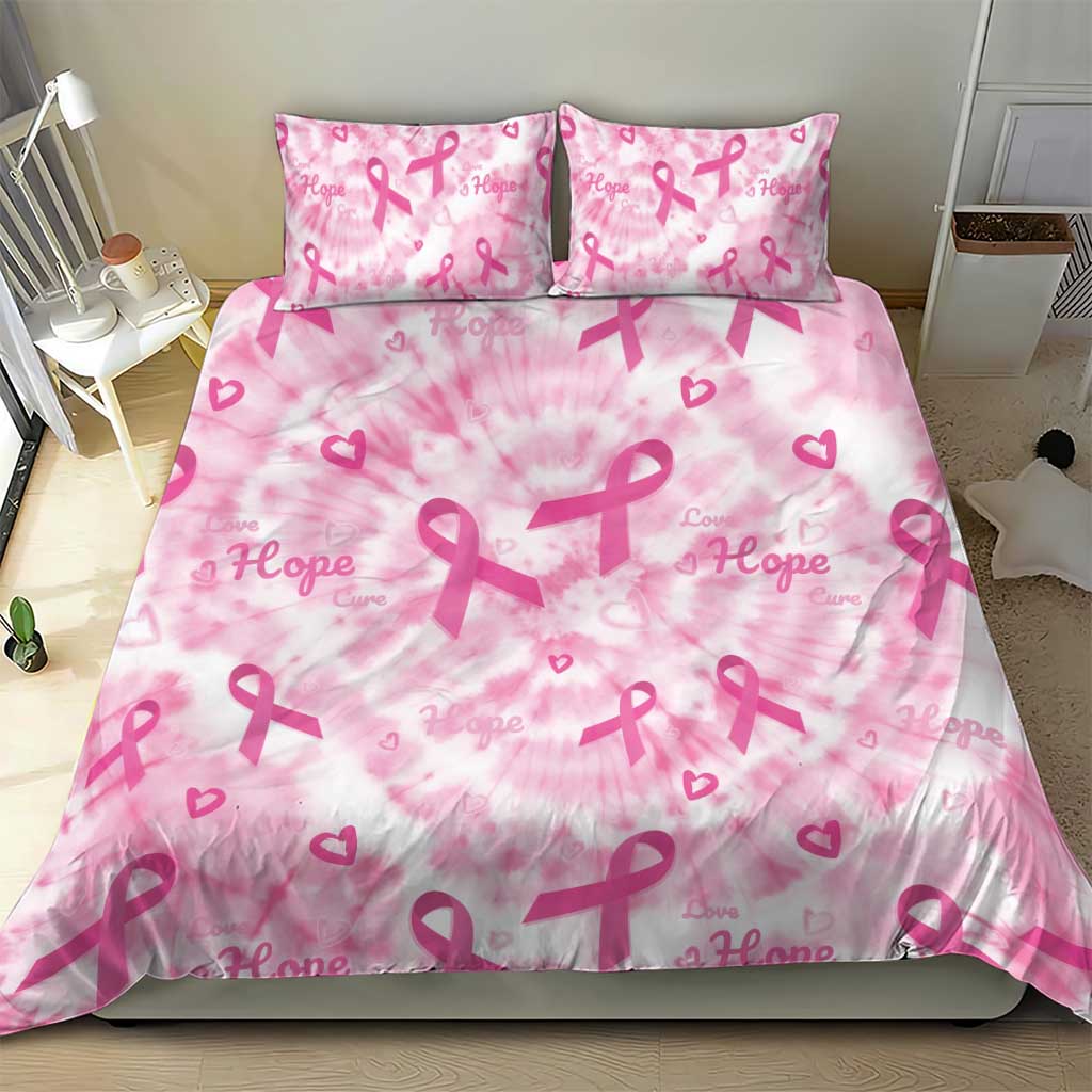 Breast Cancer Awareness Pink Ribbon Bedding Set Tie Dye Style - Wonder Print Shop