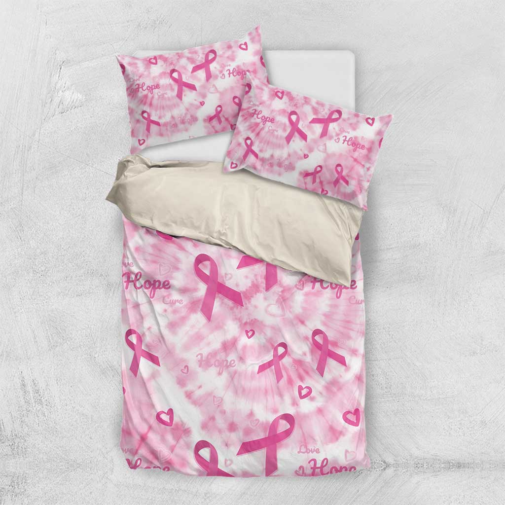 Breast Cancer Awareness Pink Ribbon Bedding Set Tie Dye Style - Wonder Print Shop