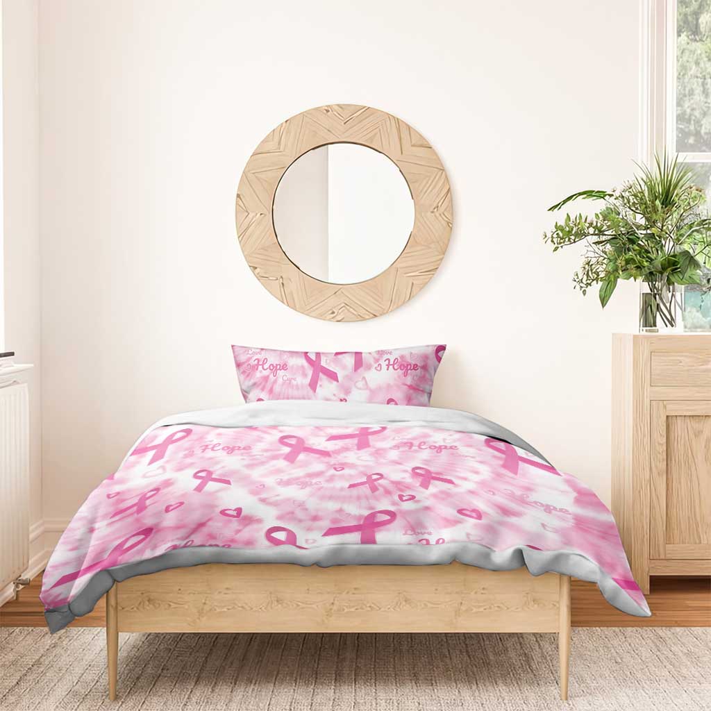 Breast Cancer Awareness Pink Ribbon Bedding Set Tie Dye Style - Wonder Print Shop