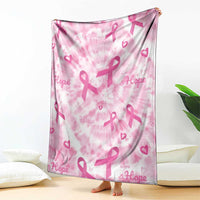Breast Cancer Awareness Pink Ribbon Blanket Tie Dye Style - Wonder Print Shop