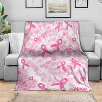 Breast Cancer Awareness Pink Ribbon Blanket Tie Dye Style - Wonder Print Shop