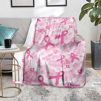 Breast Cancer Awareness Pink Ribbon Blanket Tie Dye Style - Wonder Print Shop