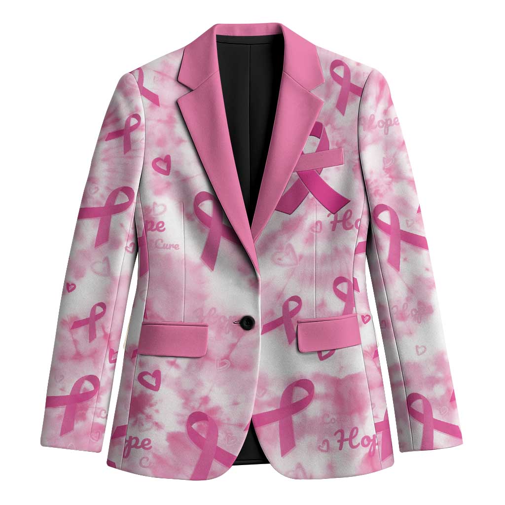Breast Cancer Awareness Pink Ribbon Blazer Tie Dye Style - Wonder Print Shop