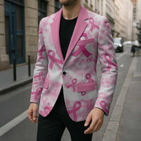 Breast Cancer Awareness Pink Ribbon Blazer Tie Dye Style - Wonder Print Shop