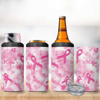 Breast Cancer Awareness Pink Ribbon 4 in 1 Can Cooler Tumbler Tie Dye Style - Wonder Print Shop