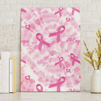 Breast Cancer Awareness Pink Ribbon Canvas Wall Art Tie Dye Style - Wonder Print Shop