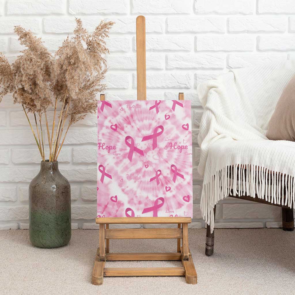 Breast Cancer Awareness Pink Ribbon Canvas Wall Art Tie Dye Style - Wonder Print Shop