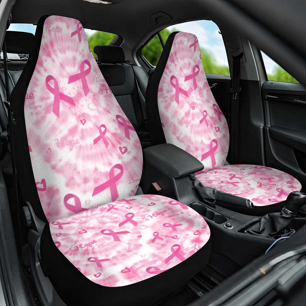 Breast Cancer Awareness Pink Ribbon Car Seat Cover Tie Dye Style - Wonder Print Shop