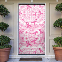 Breast Cancer Awareness Pink Ribbon Door Cover Tie Dye Style - Wonder Print Shop