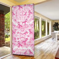 Breast Cancer Awareness Pink Ribbon Door Cover Tie Dye Style - Wonder Print Shop
