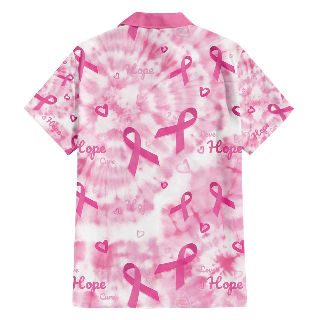 Breast Cancer Awareness Pink Ribbon Family Matching Tank Maxi Dress and Hawaiian Shirt Tie Dye Style - Wonder Print Shop