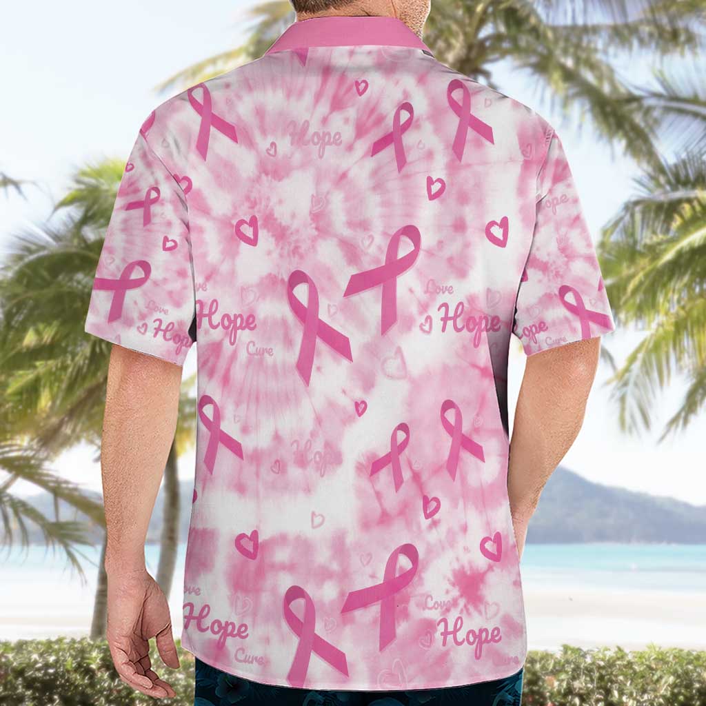 Breast Cancer Awareness Pink Ribbon Hawaiian Shirt Tie Dye Style - Wonder Print Shop