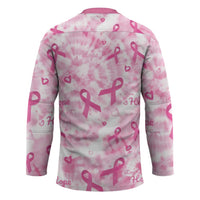 Breast Cancer Awareness Pink Ribbon Hockey Jersey Tie Dye Style - Wonder Print Shop