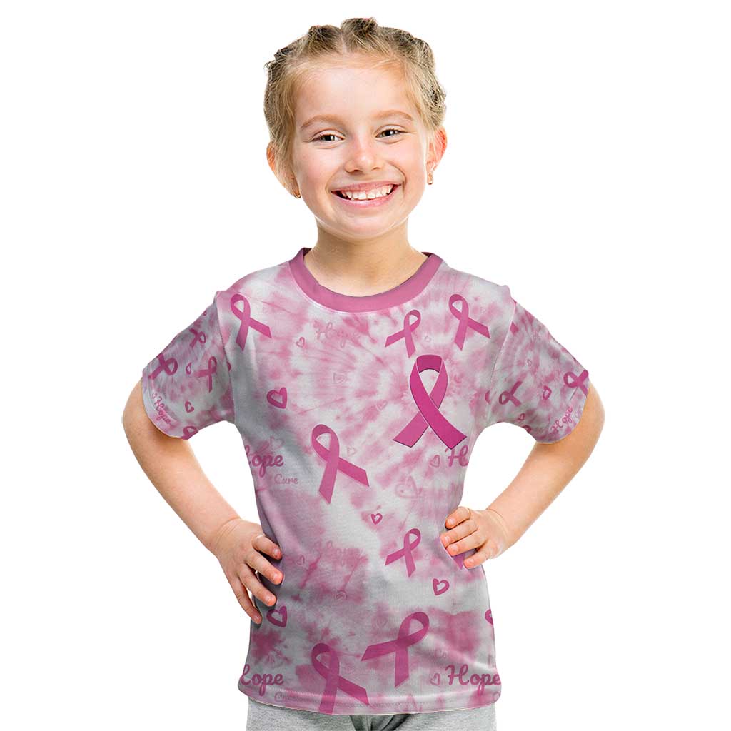 Breast Cancer Awareness Pink Ribbon Kid T Shirt Tie Dye Style - Wonder Print Shop
