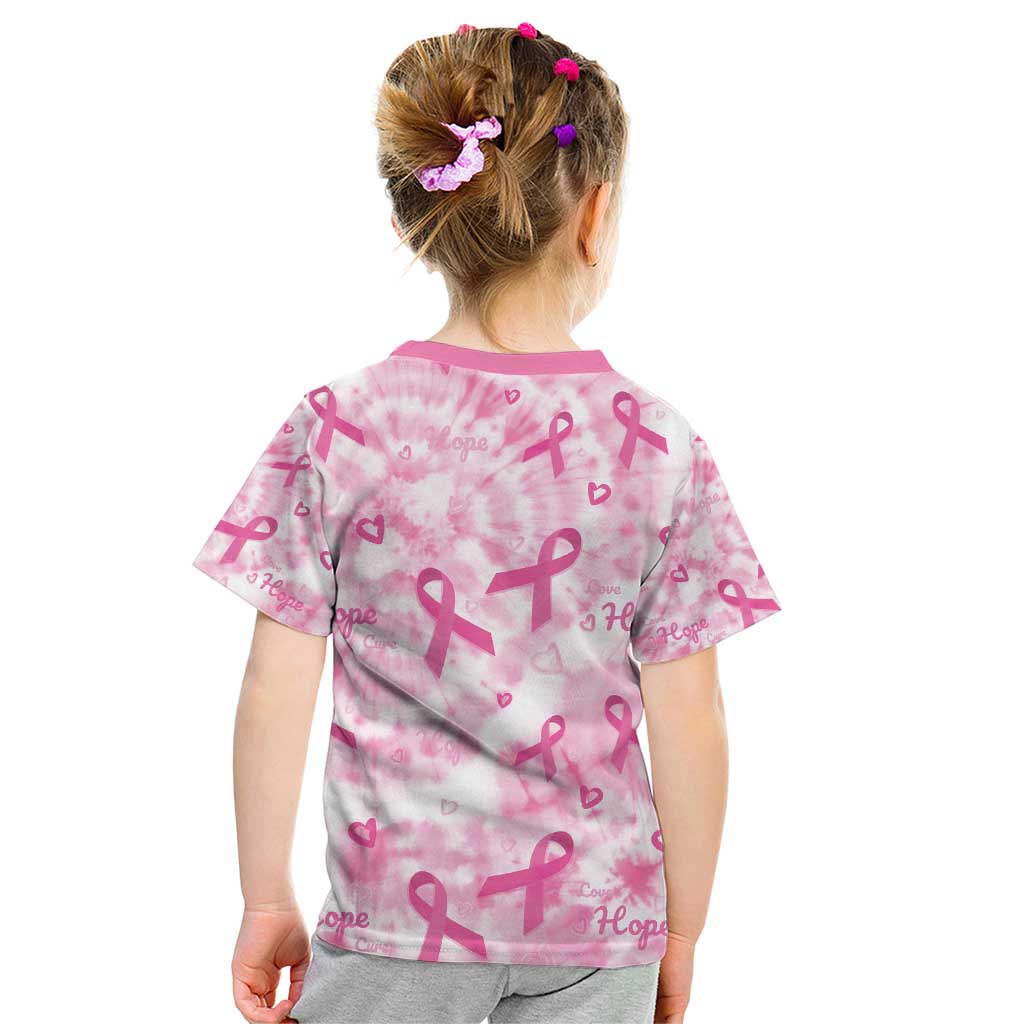 Breast Cancer Awareness Pink Ribbon Kid T Shirt Tie Dye Style - Wonder Print Shop
