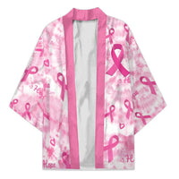 Breast Cancer Awareness Pink Ribbon Kimono Tie Dye Style - Wonder Print Shop