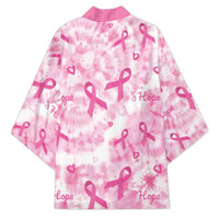 Breast Cancer Awareness Pink Ribbon Kimono Tie Dye Style - Wonder Print Shop