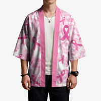 Breast Cancer Awareness Pink Ribbon Kimono Tie Dye Style - Wonder Print Shop