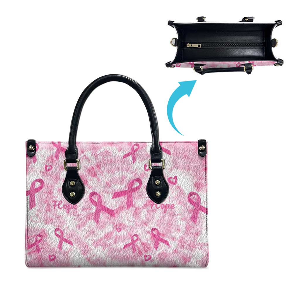 Breast Cancer Awareness Pink Ribbon Leather Bag Tie Dye Style - Wonder Print Shop