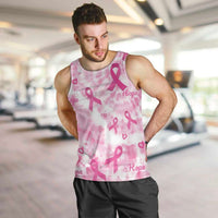 Breast Cancer Awareness Pink Ribbon Men Tank Top Tie Dye Style - Wonder Print Shop
