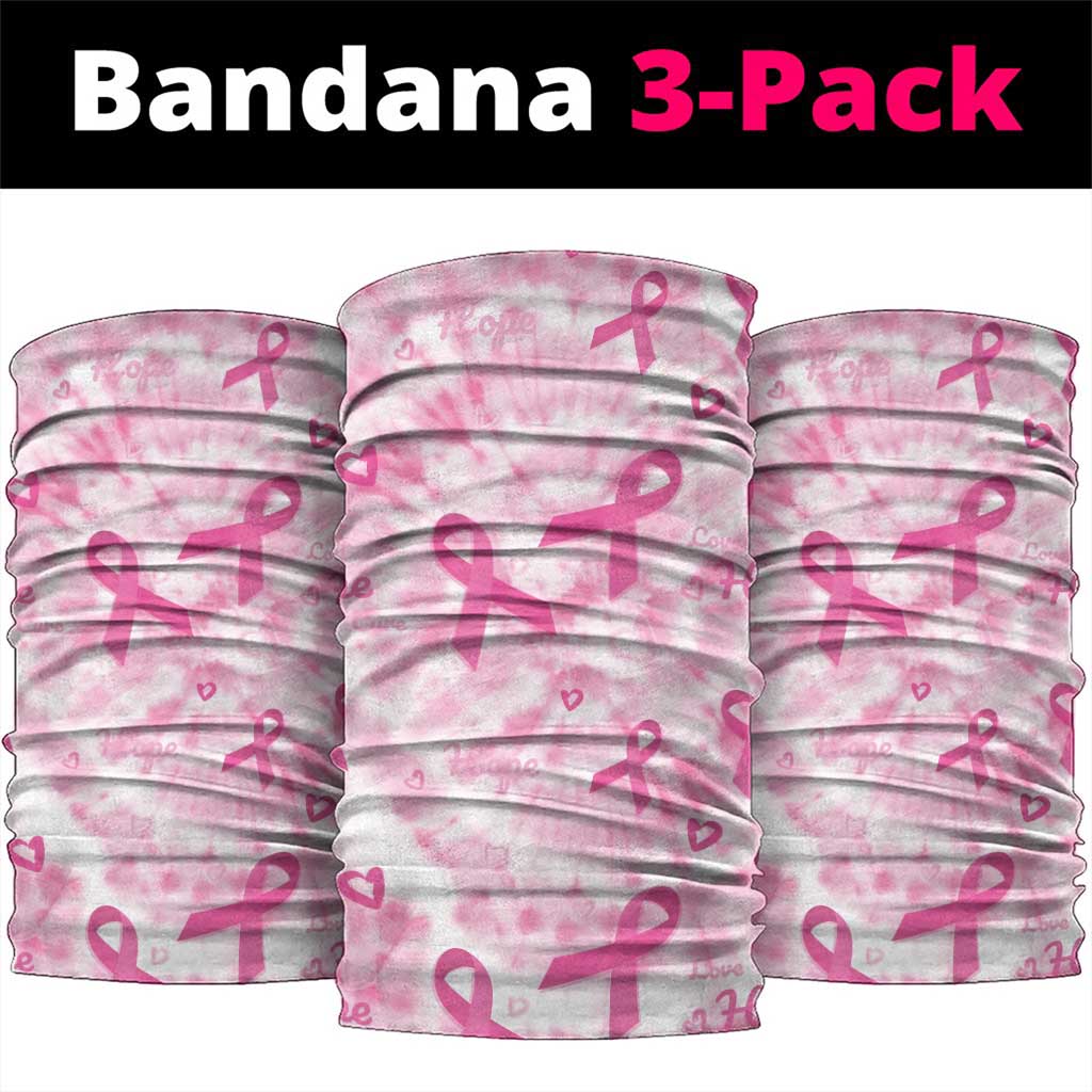 Breast Cancer Awareness Pink Ribbon Neck Gaiter Tie Dye Style - Wonder Print Shop