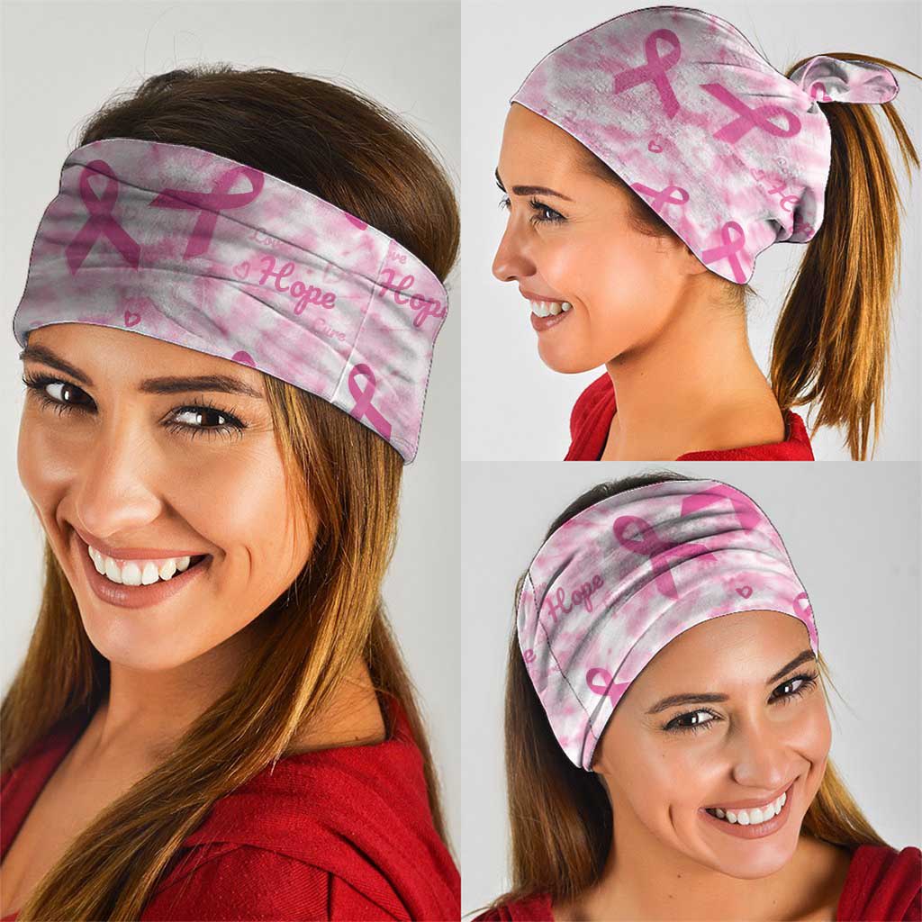 Breast Cancer Awareness Pink Ribbon Neck Gaiter Tie Dye Style - Wonder Print Shop