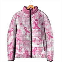 Breast Cancer Awareness Pink Ribbon Padded Jacket Tie Dye Style - Wonder Print Shop