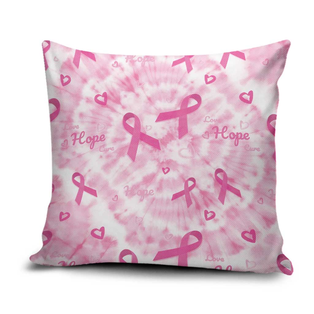 Breast Cancer Awareness Pink Ribbon Pillow Cover Tie Dye Style - Wonder Print Shop