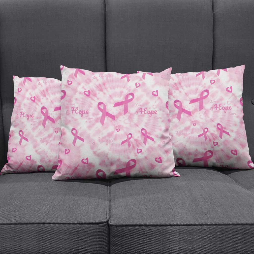 Breast Cancer Awareness Pink Ribbon Pillow Cover Tie Dye Style - Wonder Print Shop