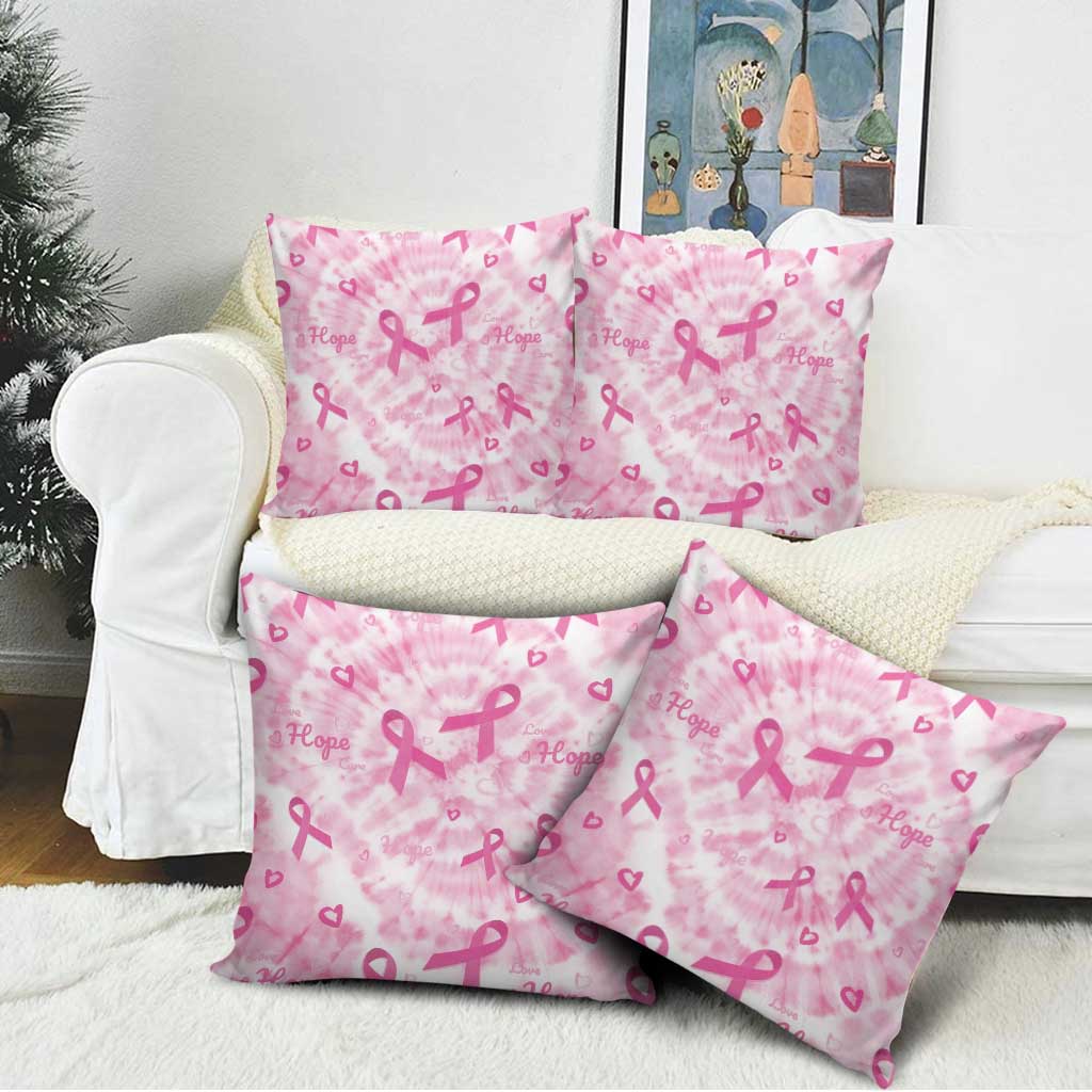 Breast Cancer Awareness Pink Ribbon Pillow Cover Tie Dye Style - Wonder Print Shop