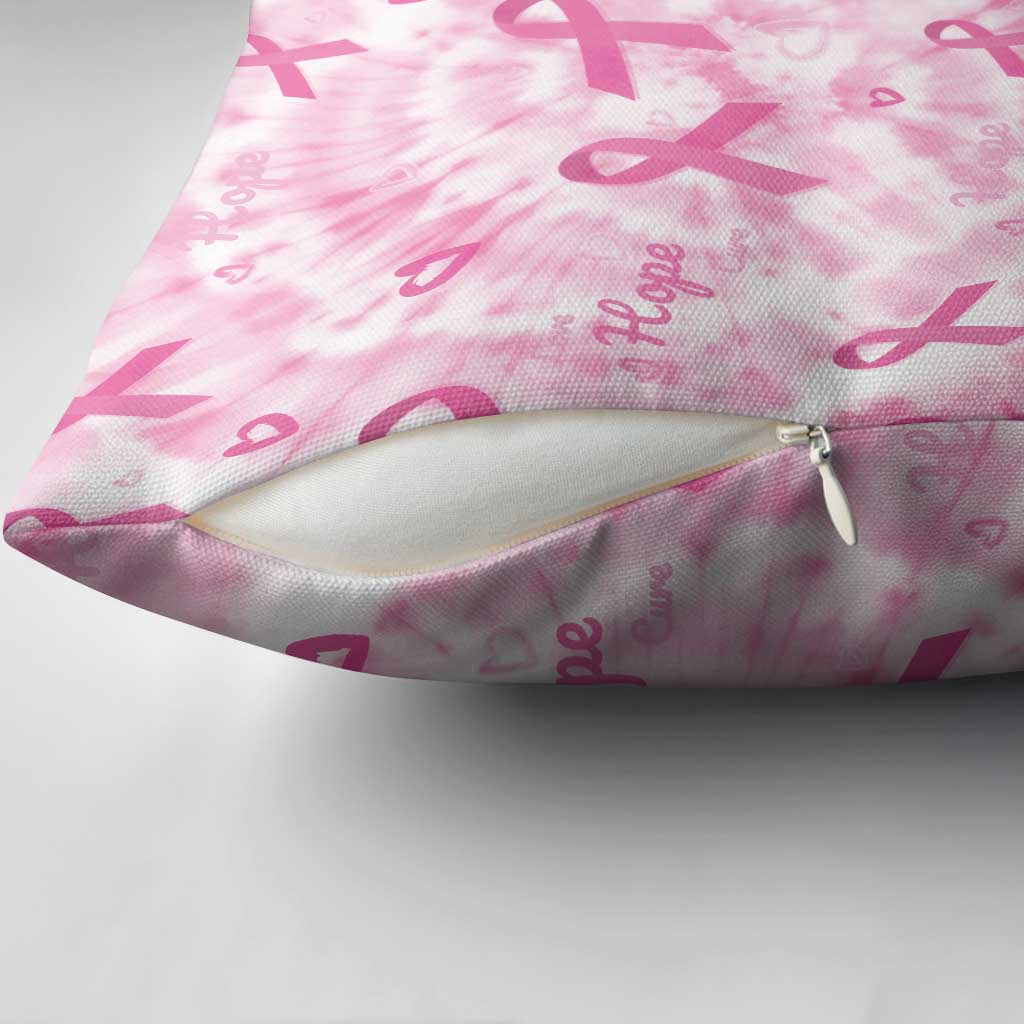 Breast Cancer Awareness Pink Ribbon Pillow Cover Tie Dye Style - Wonder Print Shop