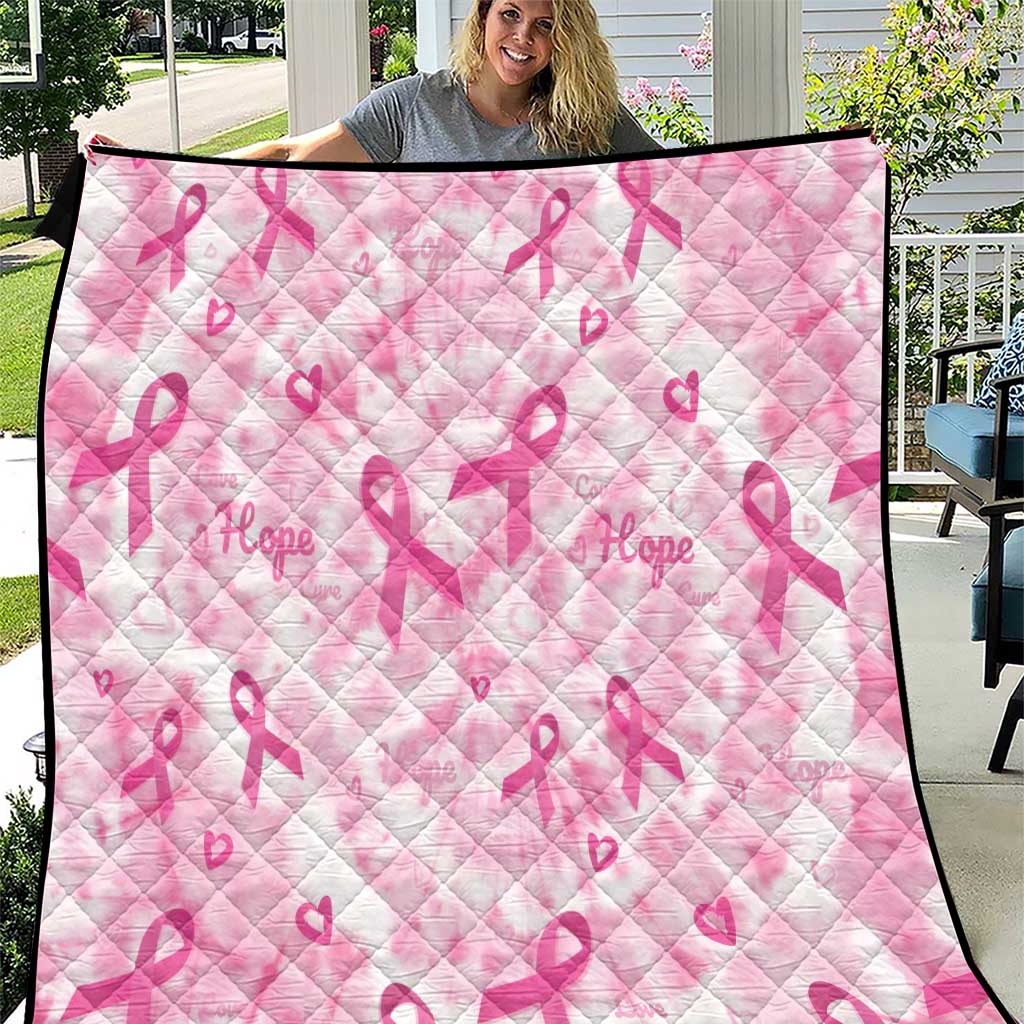 Breast Cancer Awareness Pink Ribbon Quilt Tie Dye Style - Wonder Print Shop