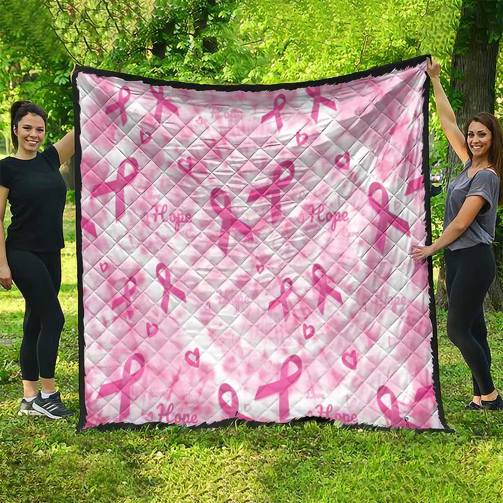 Breast Cancer Awareness Pink Ribbon Quilt Tie Dye Style - Wonder Print Shop