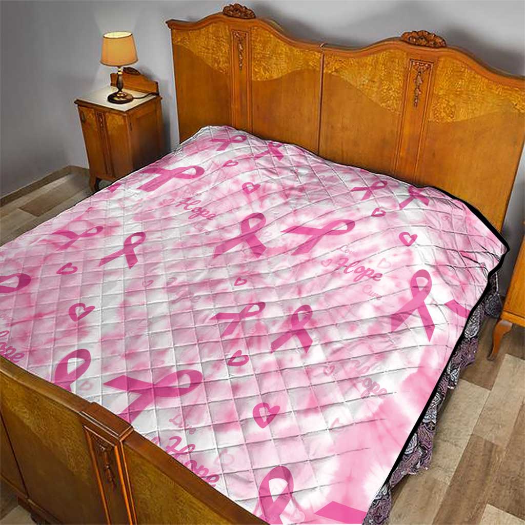 Breast Cancer Awareness Pink Ribbon Quilt Tie Dye Style - Wonder Print Shop
