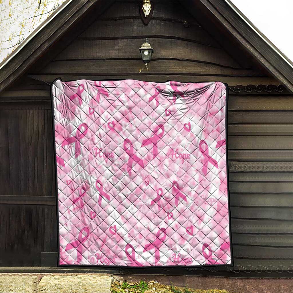 Breast Cancer Awareness Pink Ribbon Quilt Tie Dye Style - Wonder Print Shop