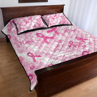 Breast Cancer Awareness Pink Ribbon Quilt Bed Set Tie Dye Style - Wonder Print Shop