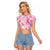 Breast Cancer Awareness Pink Ribbon Raglan Cropped T Shirt Tie Dye Style - Wonder Print Shop