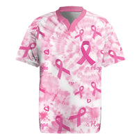 Breast Cancer Awareness Pink Ribbon Rugby Jersey Tie Dye Style - Wonder Print Shop