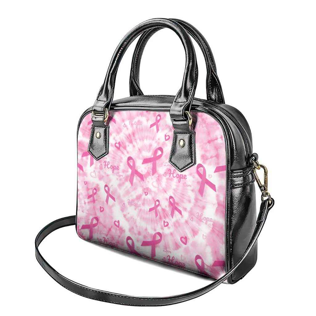 Breast Cancer Awareness Pink Ribbon Shoulder Handbag Tie Dye Style - Wonder Print Shop