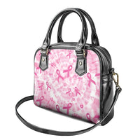 Breast Cancer Awareness Pink Ribbon Shoulder Handbag Tie Dye Style - Wonder Print Shop
