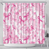 Breast Cancer Awareness Pink Ribbon Shower Curtain Tie Dye Style - Wonder Print Shop