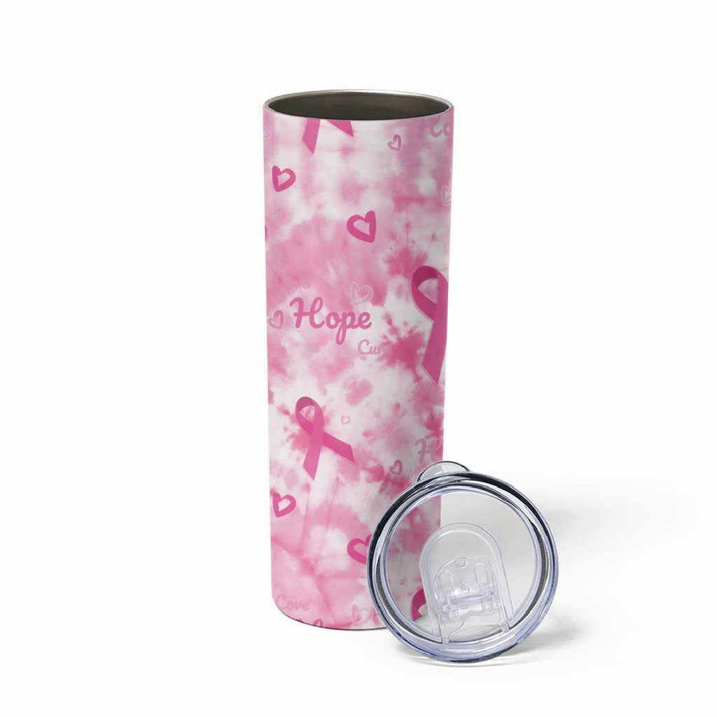 Breast Cancer Awareness Pink Ribbon Skinny Tumbler Tie Dye Style - Wonder Print Shop