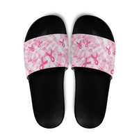 Breast Cancer Awareness Pink Ribbon Slide Sandals Tie Dye Style - Wonder Print Shop