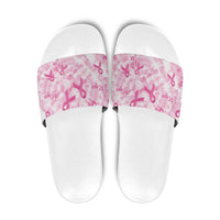 Breast Cancer Awareness Pink Ribbon Slide Sandals Tie Dye Style - Wonder Print Shop