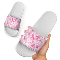 Breast Cancer Awareness Pink Ribbon Slide Sandals Tie Dye Style - Wonder Print Shop