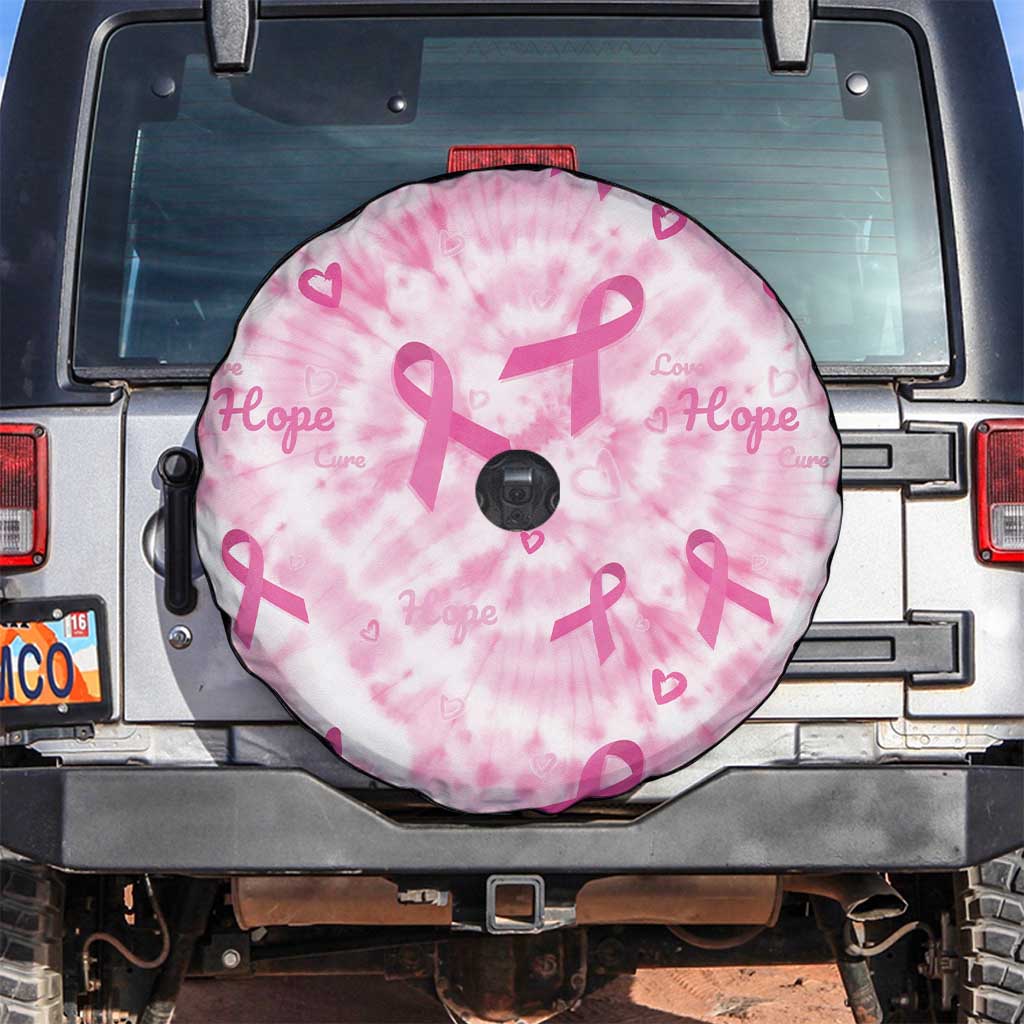 Breast Cancer Awareness Pink Ribbon Spare Tire Cover Tie Dye Style - Wonder Print Shop