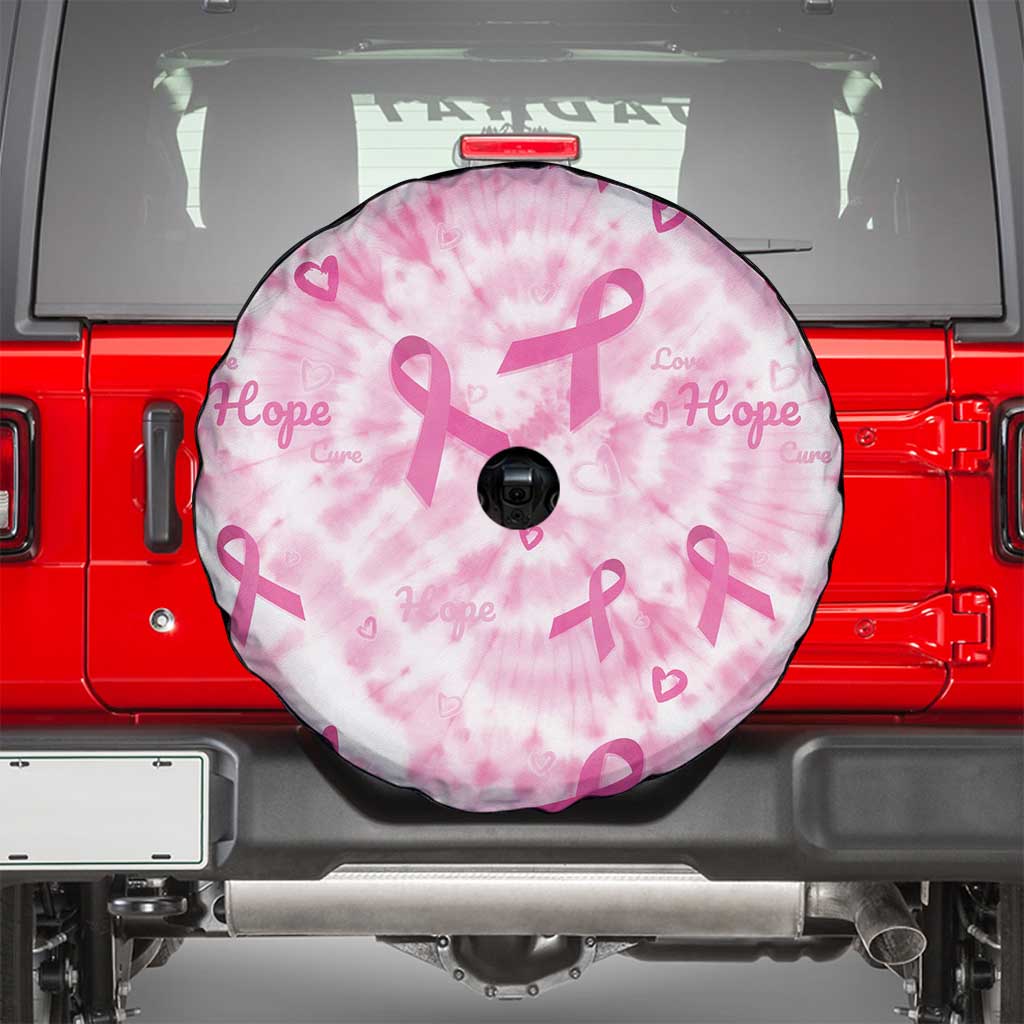 Breast Cancer Awareness Pink Ribbon Spare Tire Cover Tie Dye Style - Wonder Print Shop